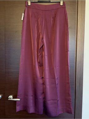 High Waisted Wide Leg Satin Pants in Cherry Bark - Size 10 - Old Navy - NWT